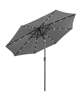 Gymax 10FT Solar Umbrella Led Market Steel Tilt w/ Crank Patio
