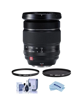 Fujifilm Xf 16-55mm f/2.8 R Lm Wr Lens, Bundle with Hoya Nxt Plus 77mm Cpl Filter, 77mm Uv Lens Filter, Cleaning Kit, Microfiber Cloth