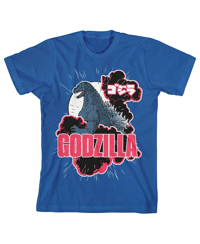 Godzilla Boys Classic Youth Royal Blue Graphic Tee-xl