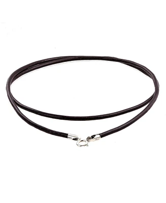 Bling Jewelry Smooth Brown Black Leather Cord Necklace .925 Sterling Silver Clasp