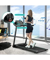 2.25HP Electric Running Machine Treadmill with Speaker and App Control-Blue