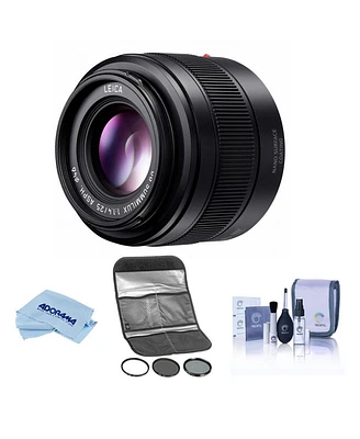 Panasonic Lumix G Leica Dg Summilux Ii 25mm f/1.4 Aspherical Lens for Micro Four Thirds, Bundle with Hoya 46mm Filter Kit Ii, Cleaning Kit, Cleaning C