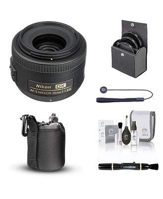 Nikon 35mm f/1.8G Dx Af-s Nikkor Lens, Bundle with ProOptic 52mm Filter Kit, Lens Case, Lens Cleaner, Cleaning Kit, Lens Cap Tether