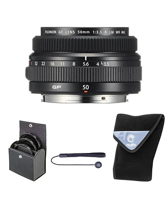 Fujifilm Gf 50mm f/3.5 R Lm Wr Lens, Bundle with 62mm Digital Essentials Filter Kit and 15x15" Lens Wrap