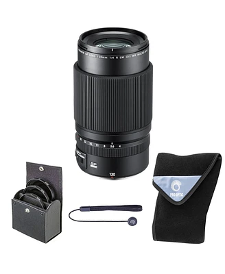 Fujifilm Gf 120mm f/4 R Lm Ois Wr Macro Lens, Bundle with 72mm Digital Essentials Filter Kit and 19x19" Lens Wrap
