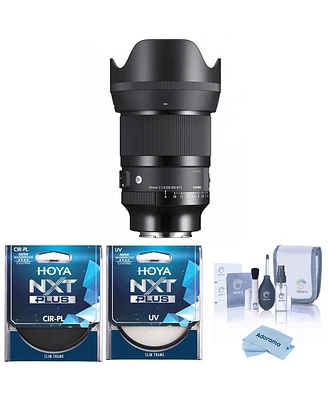 Sigma 50mm f/1.4 Dg Dn Art Lens for Sony E, Bundle with Hoya 77mm Uv and Cpl Filters