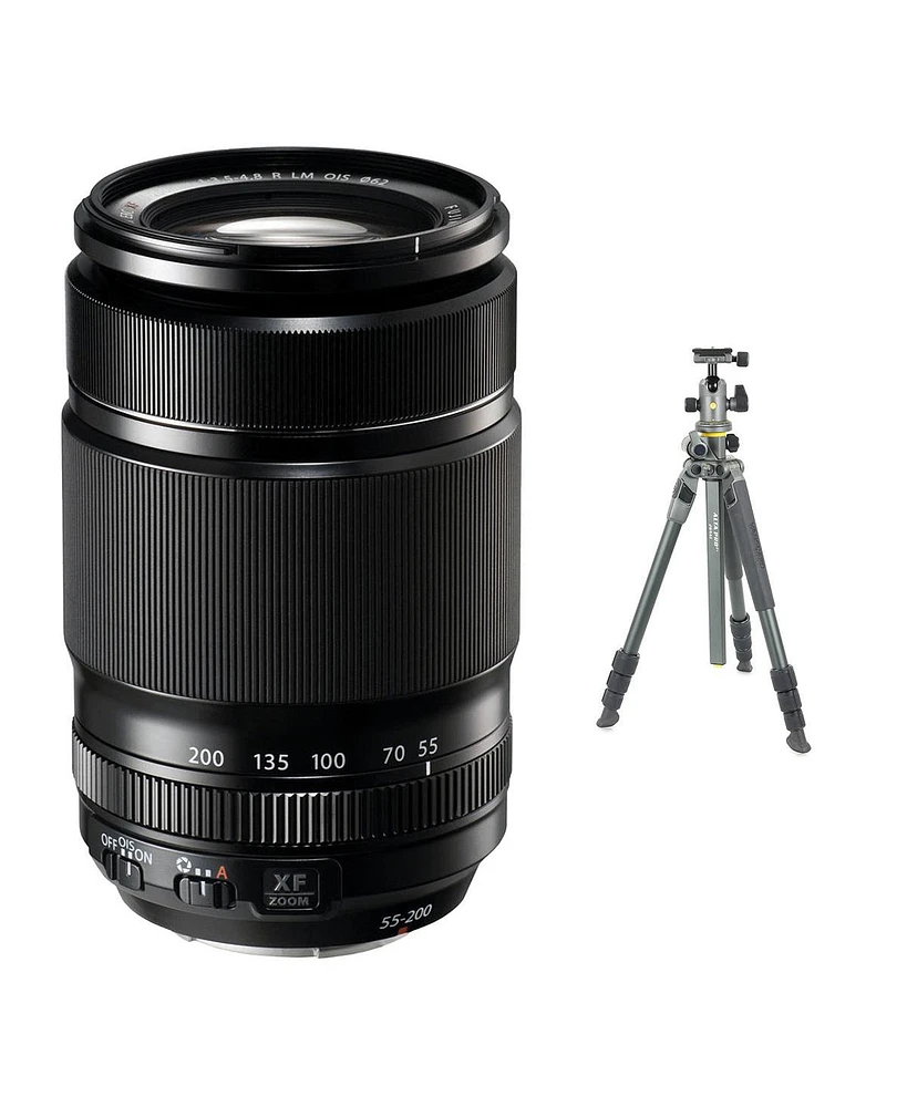 Fujifilm Xf 55-200mm f/3.5-4.8 R Lm Ois Lens with Alta Pro 2+ 264AB 4-Section Aluminum Tripod