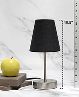 Creekwood Home 10.5" Metal Iconic Duo Mini Sand Nickel Table Lamp Set