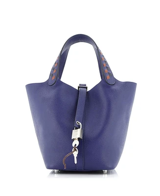 Pre-Owned Hermes Pm Picotin Lock Bag Tressage Epsom