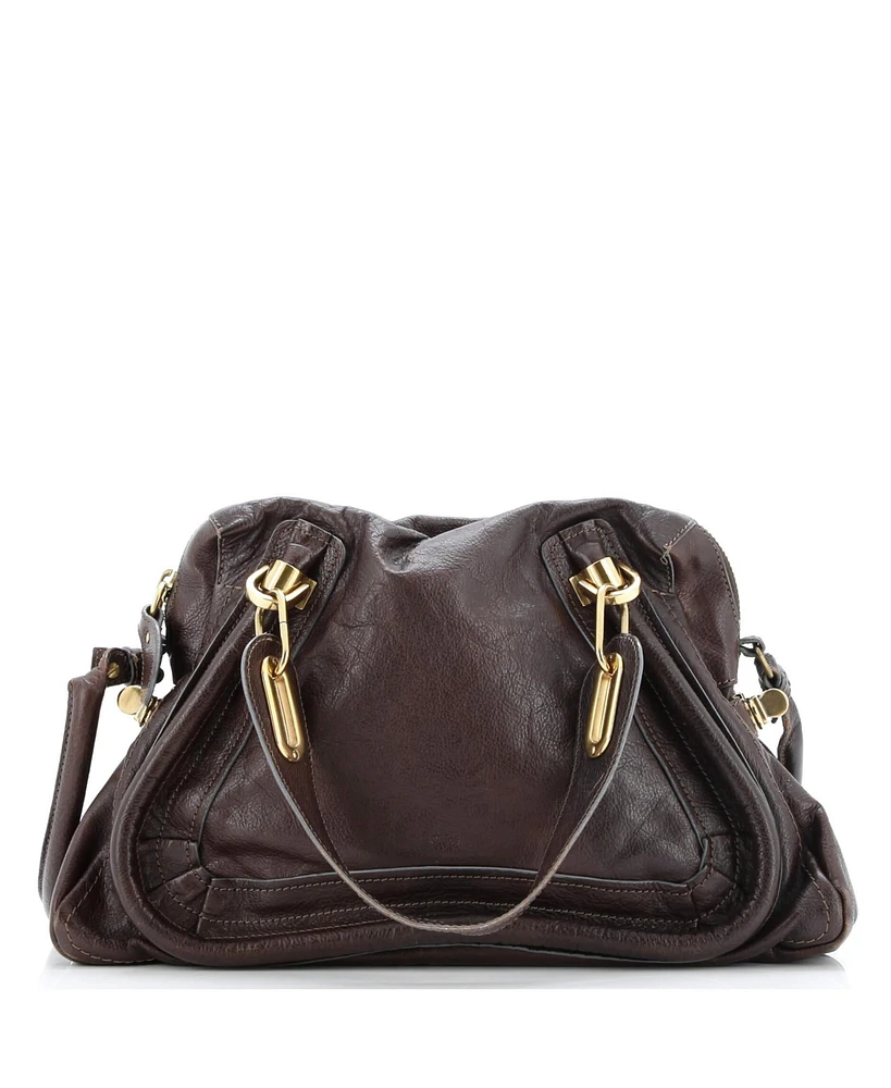Pre-Owned Chloe Medium Paraty Top Handle Bag Leather