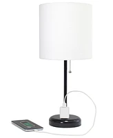 Creekwood Home 19.5" Metal Oslo Contemporary Bedside Duo Table Lamp Set