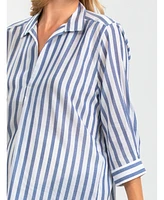 Pietro Brunelli Maternity Classic Collared 3/4 Sleeve Blouse Panarea