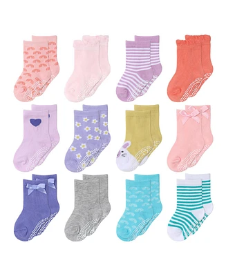 The Peanutshell Baby Girls 12pk Cotton Socks, Pastel/Multi