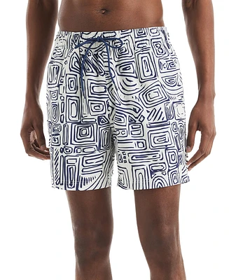Beach Boys x Nautica Men's Quick-Dry Wood-Grain Swim Trunks