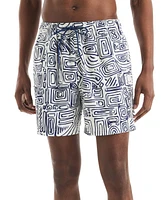 Beach Boys x Nautica Men's Quick-Dry Wood-Grain Swim Trunks