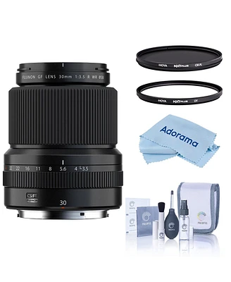 Fujifilm Gf 30mm f/3.5 R Wr Lens, Black, Bundle with Hoya 58mm Uv and Cpl Filters