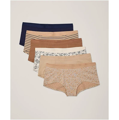Pact Women's Organic Cotton Everyday Boy Short 6-Pack