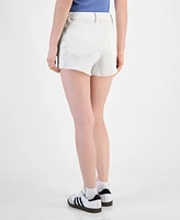 Tinseltown Juniors' Lace-Trimmed Mom Shorts
