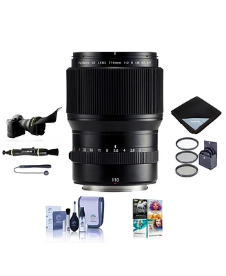 Fujifilm Gf 110mm f/2 R Lm Wr Lens, Bundle with ProOptic 77mm Filter Kit, Flex Lens Shade, Lens Wrap, LensPen Cleaner, Lens Cap Tether, Cleaning Kit,