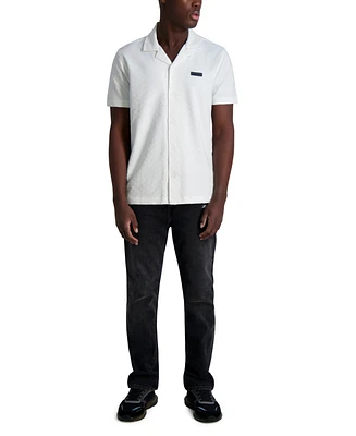 Karl Lagerfeld Paris Men's Short-Sleeve Camp Collar Shirt