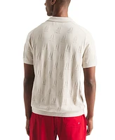 Nautica Men's Sailboat Textured Sweater Polo Shirt