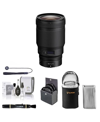 Nikon Nikkor Z 50mm f/1.2 S Lens, Bundle with ProOptic 82mm Filter Kit, Soft Lens Case, Lens Cleaner, Cleaning Kit, Universal Lens Cap Tether