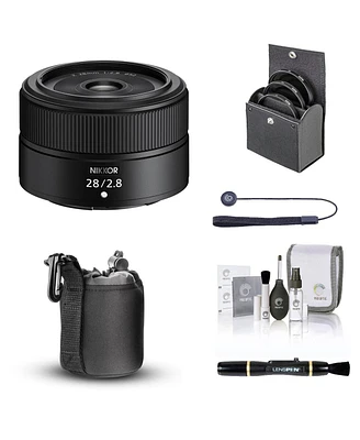 Nikon Nikkor Z 28mm f/2.8 Lens, Bundle with Bower 52mm Video Filter Kit, Lens Pouch, Lens Cleaner, Cleaning Kit, Lens Cap Tether