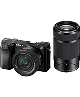 Sony Alpha a6100 Mirrorless Camera with 16-50mm & 55-210mm Lenses, Bundle with iM30 Mini Flash, Mt-11 Tripod, 128GB Sdxc Memory Card and 2x Np-FW50 Ba