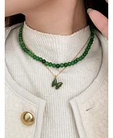 Butterfly Ii — Green jade pendant necklace