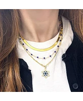 The Lovery Lapis Bead Station Necklace 14K Gold