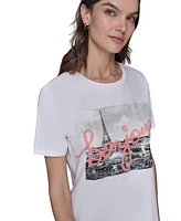 Karl Lagerfeld Paris Petite Bonjour Graphic T-Shirt