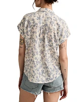Lucky Brand Women's Cotton Textured Short-Sleeve Shirt