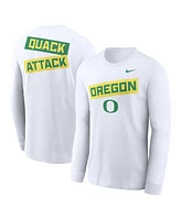 Nike Men's White Oregon Ducks Two-Hit Classic Location Long Sleeve T-Shirt