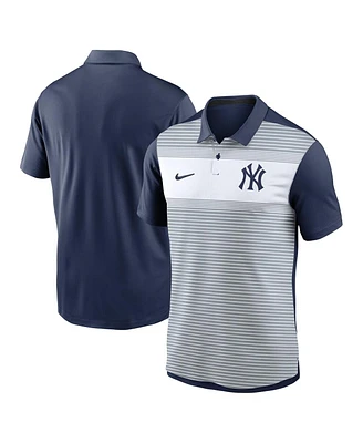 Nike Men's White/Navy New York Yankees Vapor Striped Performance Polo Shirt