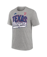Nike Men's Heather Gray Texas Rangers Cooperstown Collection Retro Tri-Blend T-Shirt