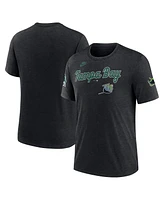 Nike Men's Heather Black Tampa Bay Rays Cooperstown Collection Eras Tri-Blend T-Shirt