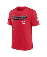 Nike Men's Heather Red Cincinnati Reds Cooperstown Collection Eras Tri-Blend T-Shirt