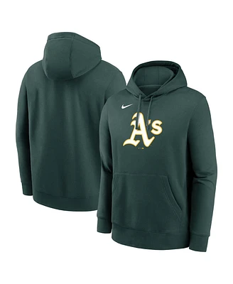 Nike Men's Green Athletics Logo Club Fleece Pullover Hoodie