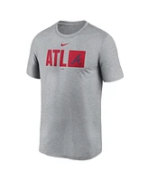 Nike Men's Heather Gray Atlanta Braves Tri-Code Legend T-Shirt