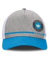 Fanatics Men's Heather Gray Charlotte Fc Low Block Trucker Adjustable Hat