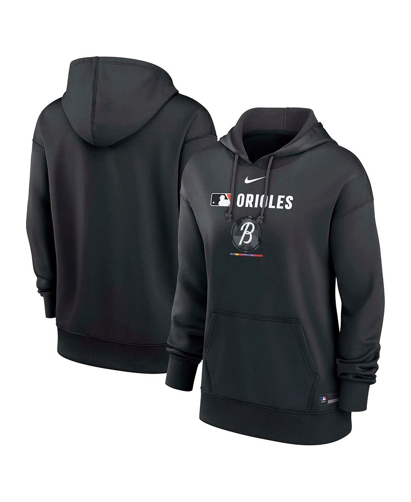 Nike Women's Black Baltimore Orioles Authentic Collection City Connect Performance Pullover Hoodie