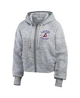 Wear By Erin Andrews Women's Heather Gray Los Angeles Lakers Speckled Radiator Full-Zip Hoodie