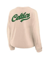 Fanatics Women's Natural Boston Celtics Boxed Out Drop Fashion Long Sleeve T-Shirt
