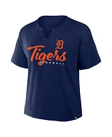 Fanatics Women's Navy Detroit Tigers Fan Fave Stadium Slub Boxy T-Shirt