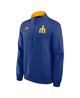 Nike Men's Royal Seattle Mariners Cooperstown Collection Fleece Half-Zip Pullover Sweatshirt