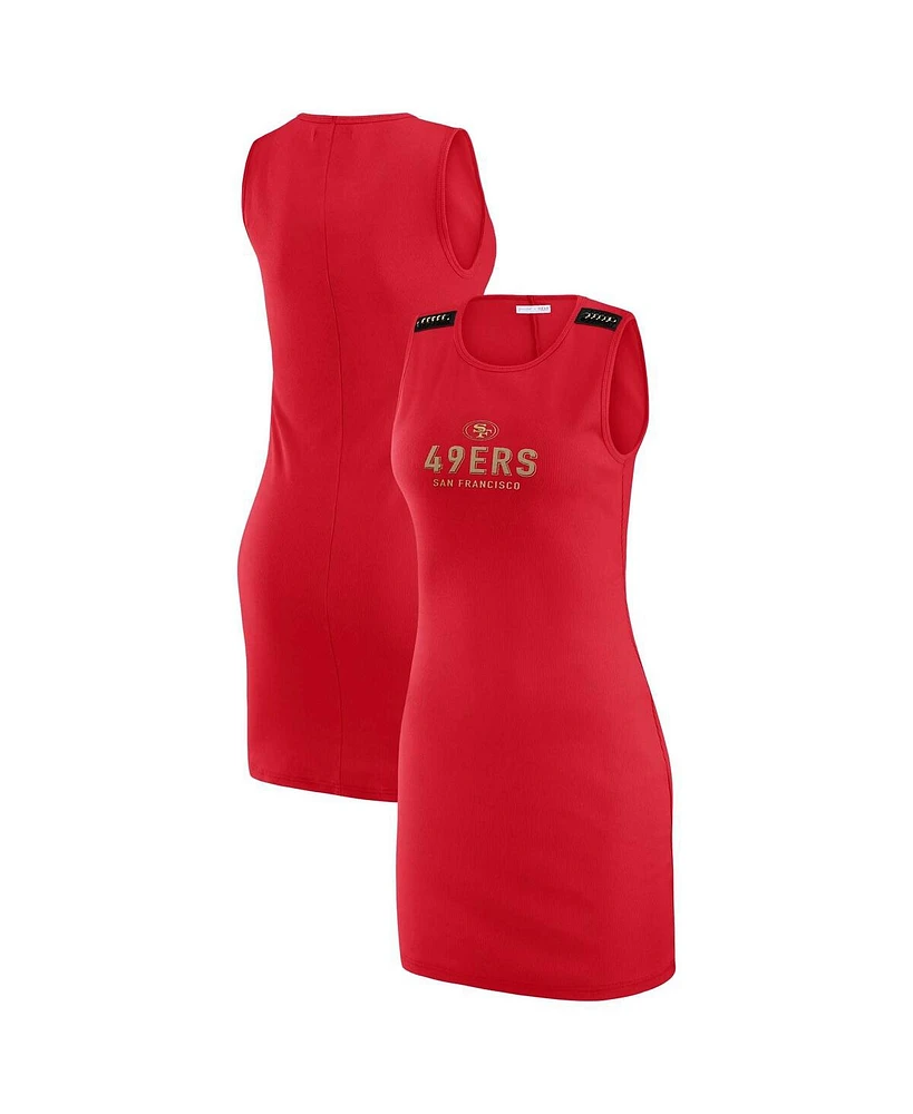 Wear By Erin Andrews x Gracie Hunt Women's Scarlet San Francisco 49ers Ribbed Tank Dress