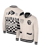 Colosseum Women's Cream Colorado Buffaloes Jacquard Full-Zip Sweater