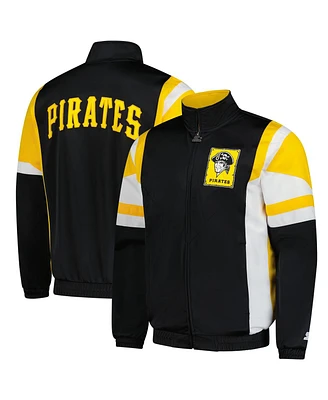 Starter Men's Black/Gold Pittsburgh Pirates Contender Tricot Full-Zip Track Jacket