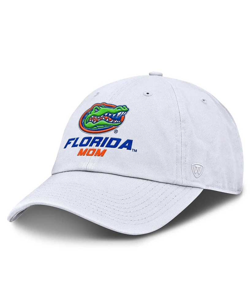 Top Of The World Women's White Florida Gators Mom Logo Staple Adjustable Hat