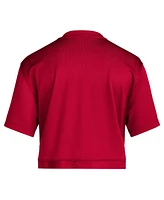 Adidas Women's Red Kansas Jayhawks Primegreen V-Neck Cropped Jersey